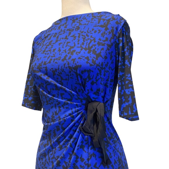 Taylor Blue Black Abstract Sheath Dress Size 2 - Picture 11 of 16